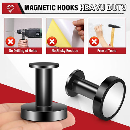 Buelkmag Magnetic Hooks for Cruise Cabins Black 150Lb Magnet Wreath Hanger