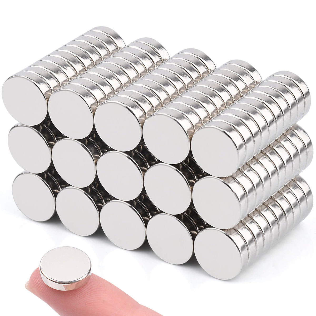 MIN CI 100 Pcs Strong Round Small Rare Earth Magnets, Mini Refrigerator Neodymium Disc Magnet for Whiteboard Locker Fridge DIY Crafts Dry Erase Board Cabinets