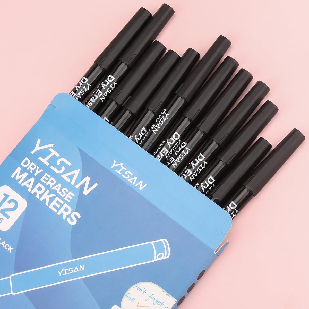 YISAN Magnetic Dry Erase Markers Ultra Fine Tip,Black,0.7mm