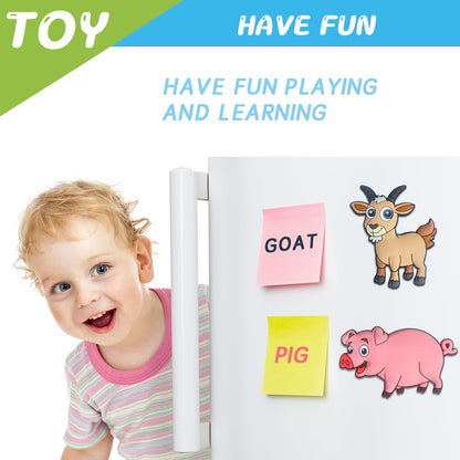 Fridge Magnets for Toddlers Farm Animals, Full Back Magnetic Animals