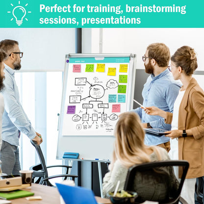 Easel Pad, 13 x 17 In Anchor Chart Paper, 5 Pads Flip Chart Paper for Training, Presentation, Meetings, Doodling, Chart Paper for Teachers and Office, 30 Sheet/Pad (Plain)