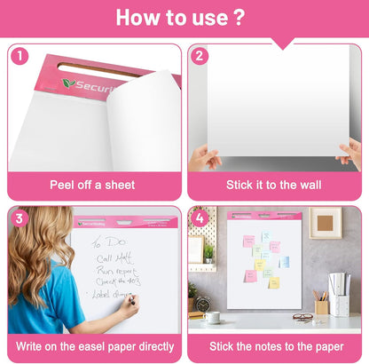 Sticky Easel Pad - 20 x 23 Inches Flip Chart Paper for Teachers, Super Sticking Power & Bleed-Resistant - Self-Stick Easel Paper for Office, School, Classroom Supplies, 35 Sheets/Pad, 3 Pads/Pack