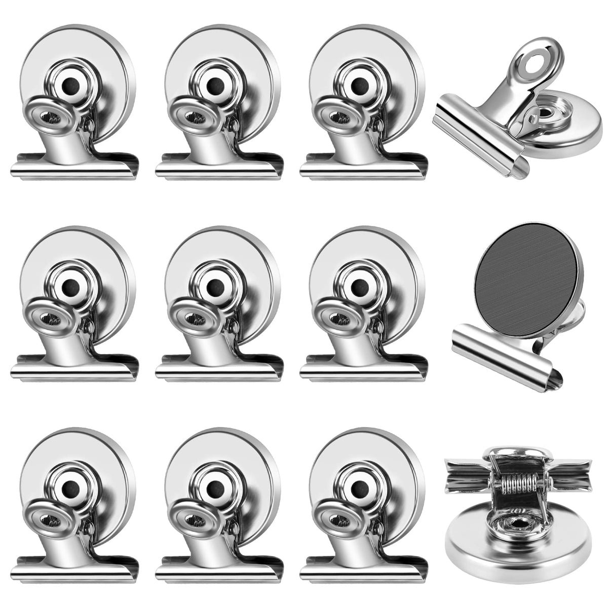 FINDMAG Fridge Magnets, Colorful Magnetic Clips for Fridge Notes, 12 Pack