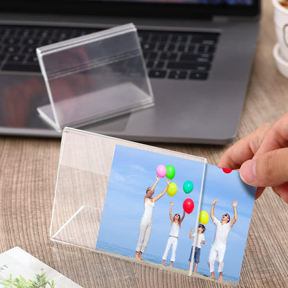 Teling 12 Pcs 3.5 x 5 Acrylic Picture Frame Sign Holder Stand Clear