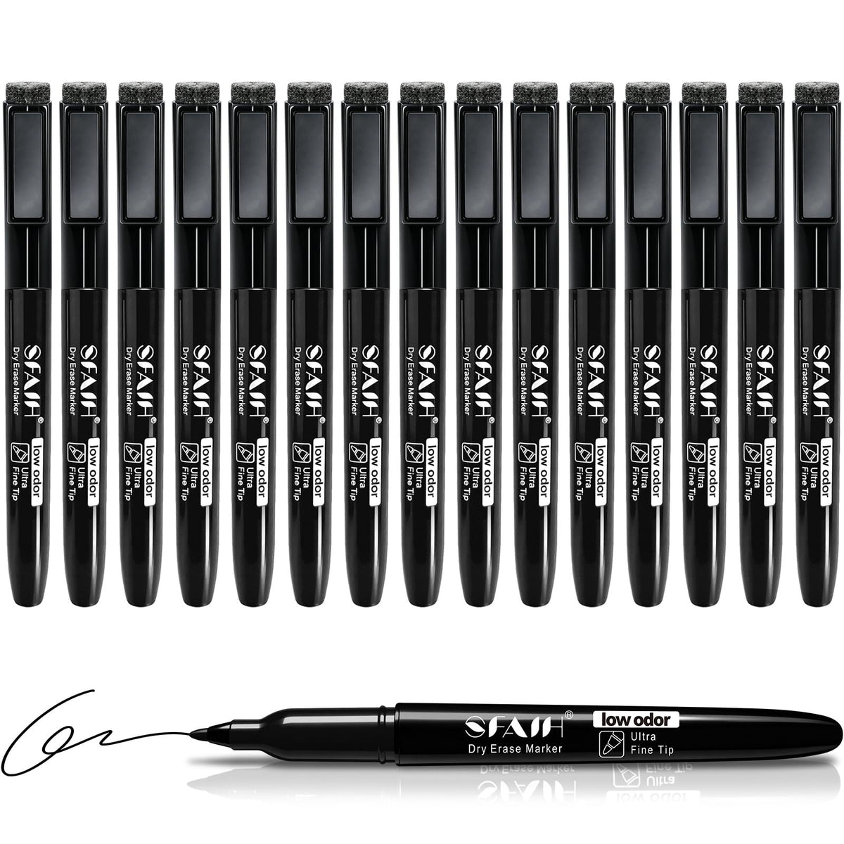 SFAIH 15 Colors Magnetic Dry Erase Markers, 0.7mm Ultra Fine, with Eraser