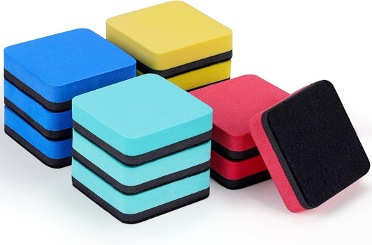 XKDOUS 12 Pack Magnetic Whiteboard Dry Erase Erasers for Classroom, Office