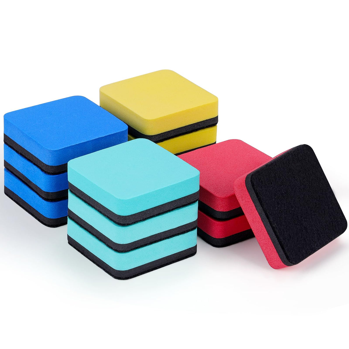 XKDOUS 12 Pack Magnetic Whiteboard Dry Erase Erasers for Classroom, Office