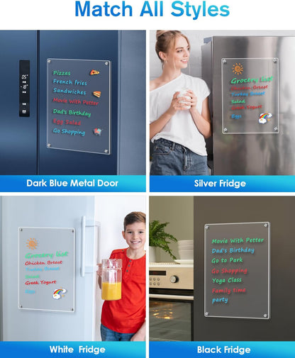 MaxGear Acrylic Magnetic Whiteboard for Fridge, 12 x 8 Inch Dry Erase Board