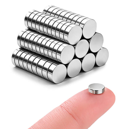 SMARTAKE 45 Pcs Refrigerator Magnets, 10x2.6mm Small Fridge Magnets, Silver