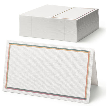 Place Cards for Weddings, 100-Count Table Name Cards, Blank Tent Cards, Seating Placecards for Dinner Parties, Banquets, Events, Pastel Promise