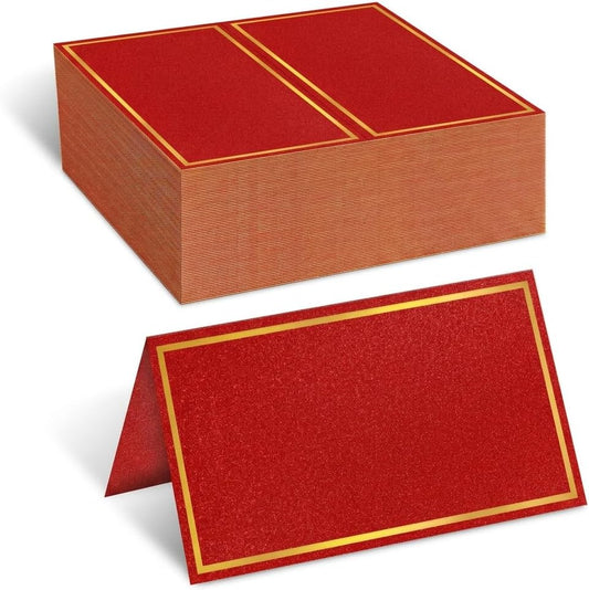 Place Cards for Table Setting,250g Premium Tent Cards, Red