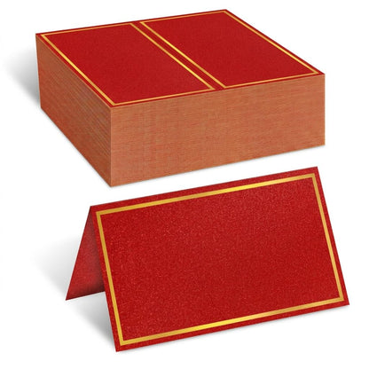 Place Cards for Table Setting,250g Premium Tent Cards, Red