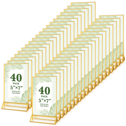 12 Pack Gold Acrylic Sign Holders 4x6 Menu Flyer Holder