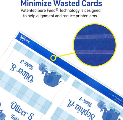 Avery Printable Tent Cards, 2" x 3.5", Matte White, 160 Place Cards