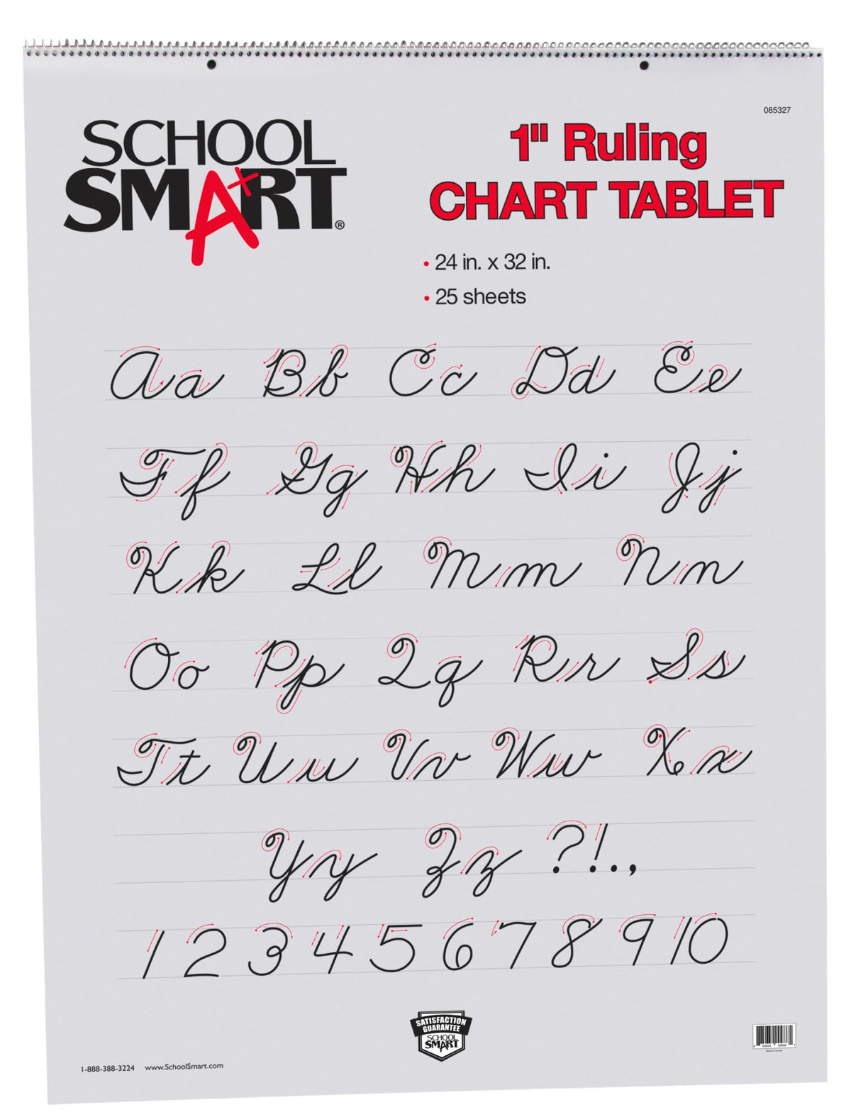 School Smart Chart Paper Pad, 32 x 24 Inches, 1-1/2 Inch Rule, 25 Sheets