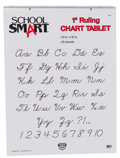 School Smart Chart Paper Pad, 32 x 24 Inches, 1-1/2 Inch Rule, 25 Sheets