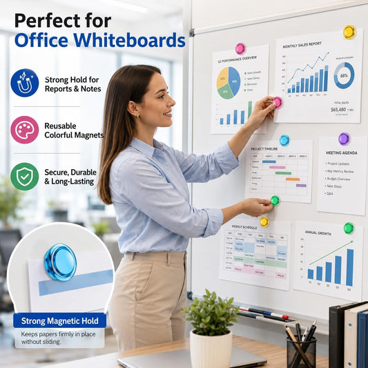 Grtard 45 Pcs Colorful Magnets for Whiteboard, Round Fridge Magnets