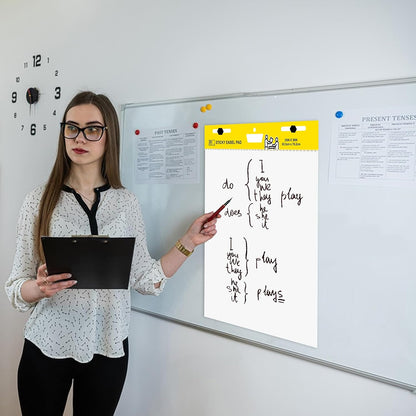 Super Sticky Easel Pad,25 in x 30 in Self Stick Flip Chart Paper,30 Sheets/Pad,2 Pad/Pack,Large White Premium Anchor Chart Paper,Easel Paper for Teachers,Businessmen,Office Workers