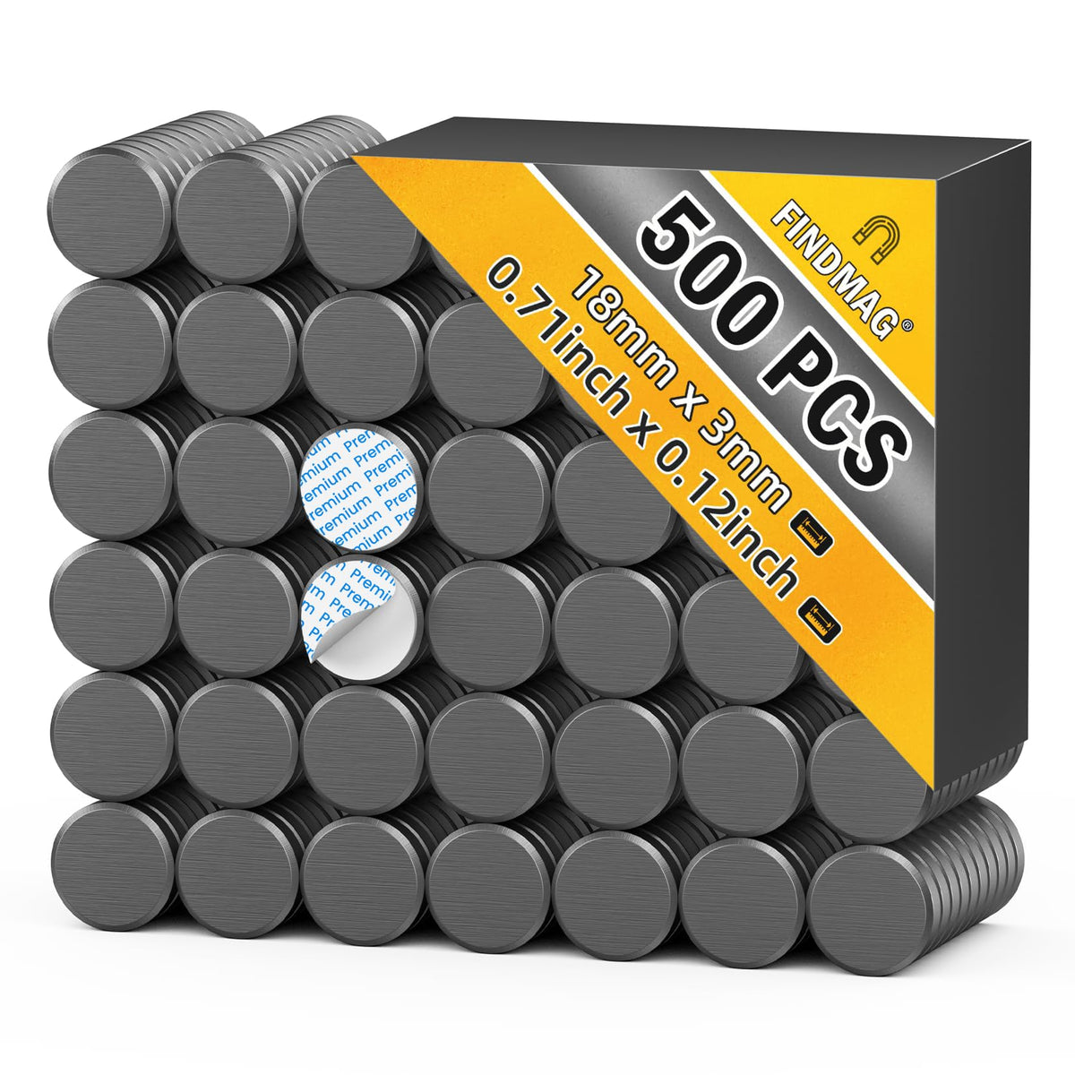 FINDMAG Magnets for Crafts, Magnets with Adhesive Backing, 20 Pack