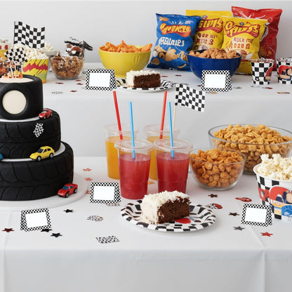 Affrolling 30 Pcs Race Car Table Place Cards Name Cards Fold Name Tents