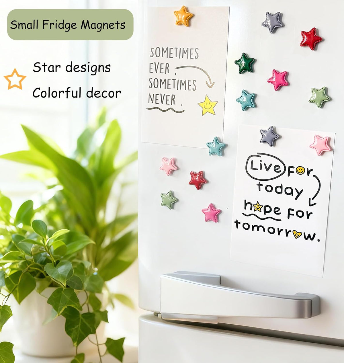 KEYDUACU Cute Fridge Magnets,Colorful Strong Star Magnets Refrigerator