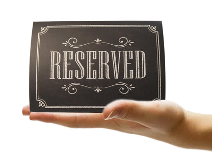 20 Pack Modern Reserved Table Sign With Name Line - Reserved Signs For Wedding - White Reserved Signs - Wedding Accessories - Tent Cards For Reserving Seats & Places - Place Cards for Party, Event