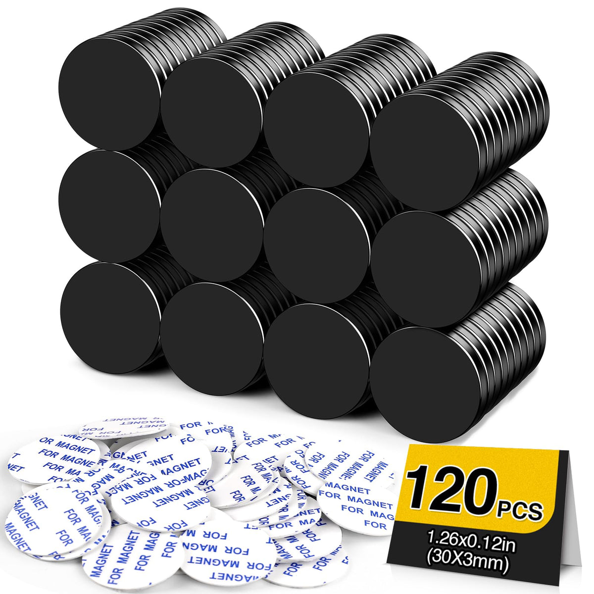 DIYMAG Strong Magnets,6 Pack with Double Sided Adhesive Backing Powerful