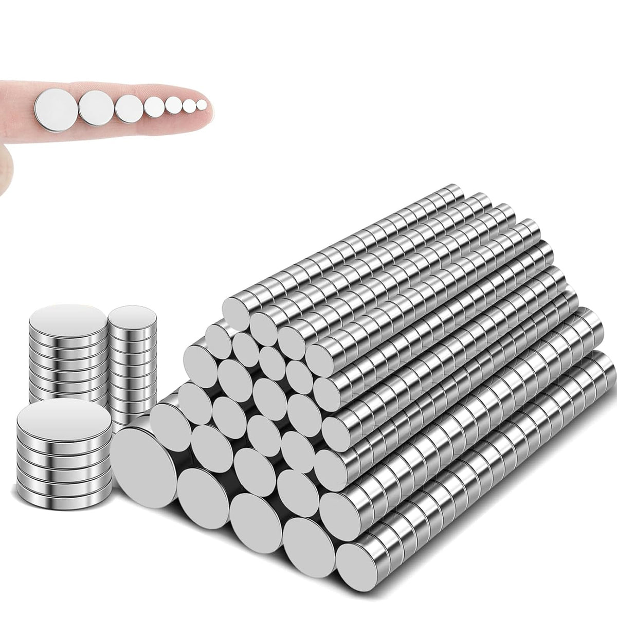 TRYMAG Small Strong Magnets, 6 Sizes Rare Earth Magnet, 255Pcs