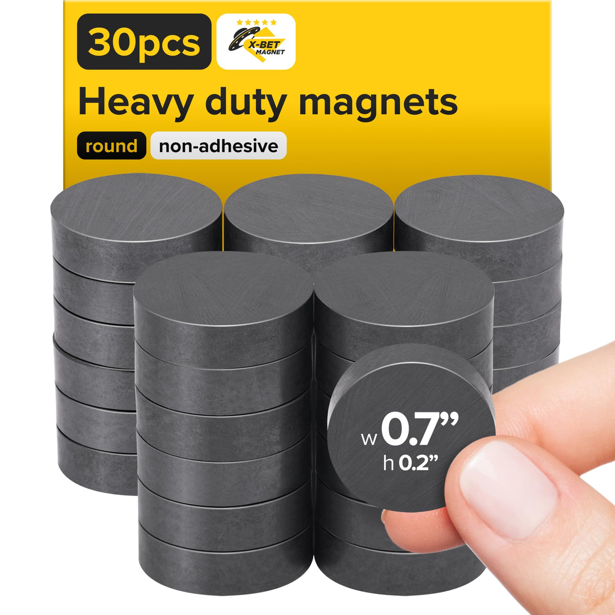 Strong Ceramic Round Adhesive Magnets, 0.7x0.12 (18x3mm), 100 Pcs