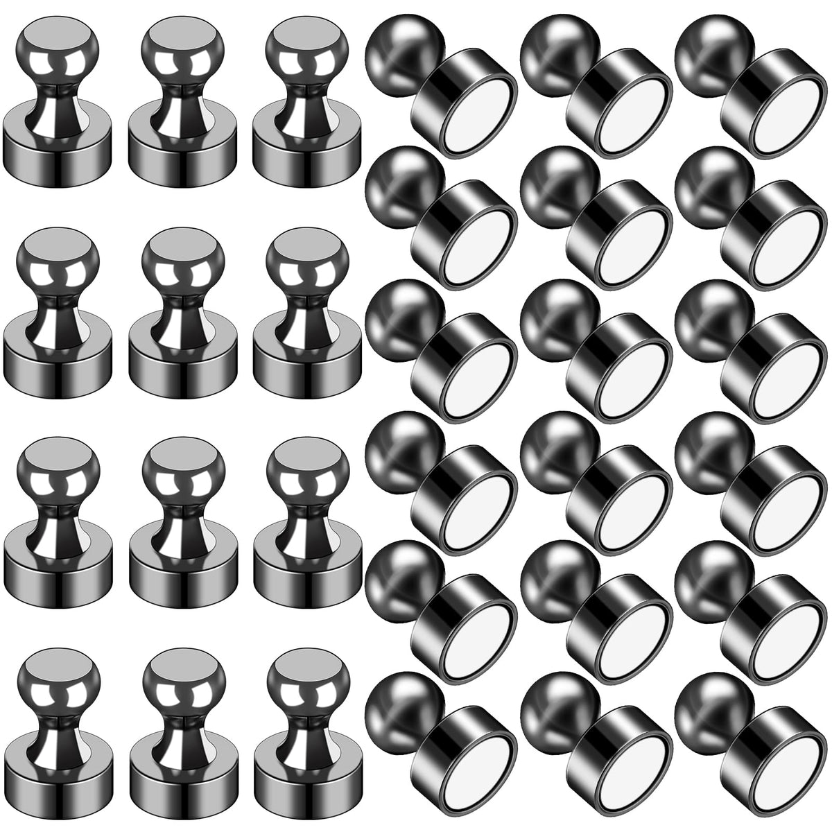 LOVIMAG Fridge Magnets 12 Pack Magnet Refrigerator Locker Whiteboard Black