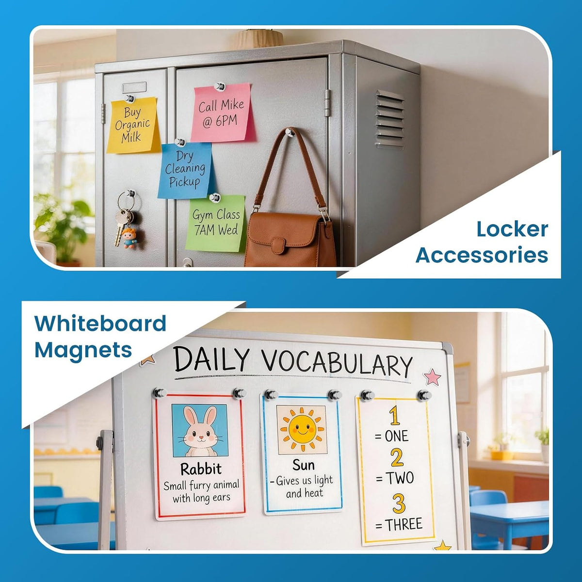 20PCS Fridge Magnets, Refrigerator Magnets for Whiteboard, Silver
