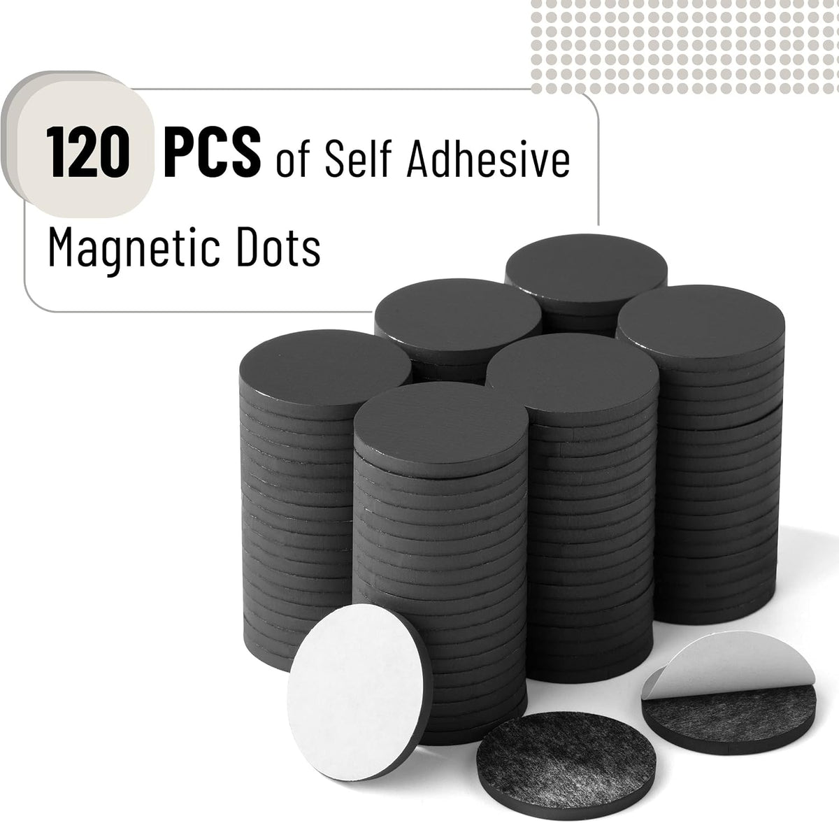 Mr. Pen- Self Adhesive Magnet Dots, 120 pcs, Flexible and Extra Thin