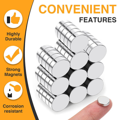 TRYMAG Small Neodymium Magnets, 200Pcs Round Rare Earth Magnet 8x3mm