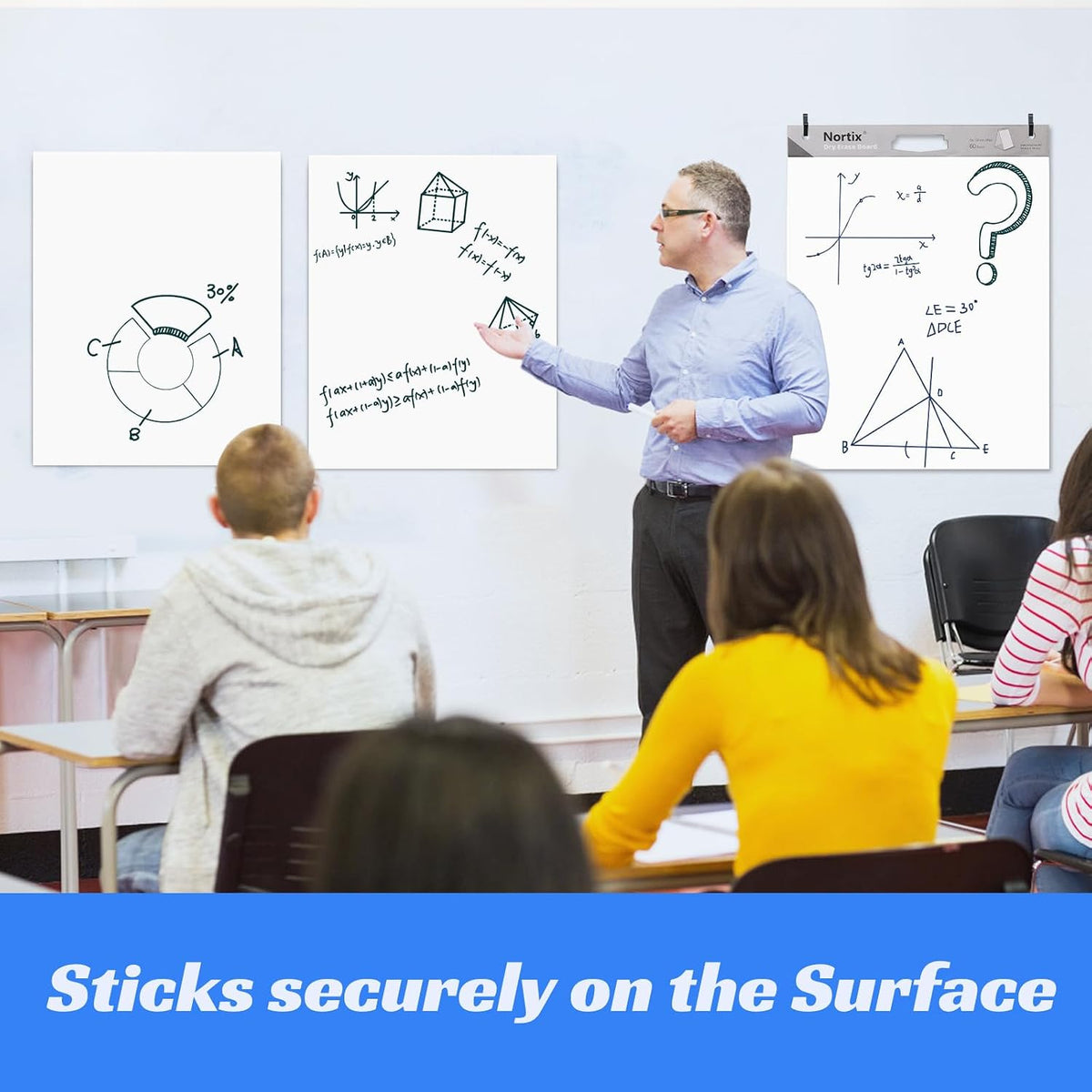 Nortix Sticky Easel Pad, Flip Chart Paper, Easer Paper, Upgraded Versatile Tabletop Sticky Easel Pad with Dry Erase Surface for Meeting/Training/Doodling, 20x23 Inches, 20 Sheets/Pad, 4 Pads