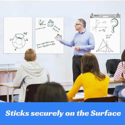 Nortix Sticky Easel Pad, Flip Chart Paper, Easer Paper, Upgraded Versatile Tabletop Sticky Easel Pad with Dry Erase Surface for Meeting/Training/Doodling, 20x23 Inches, 20 Sheets/Pad, 4 Pads