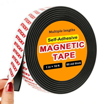 Towjug Magnetic Tape 10ft x 1/2in Fridge Magnets with Adhesive Backing Roll
