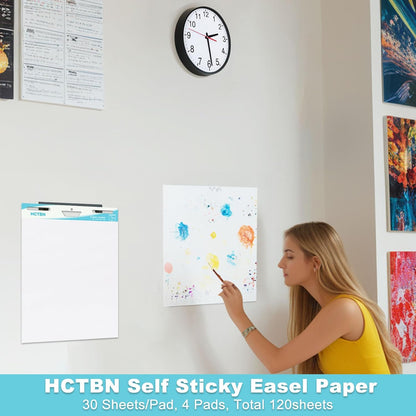HCTBN 120 Sheets Self-Stick Mini Easel Pad 15 X 18 in, Teacher Paper Chart