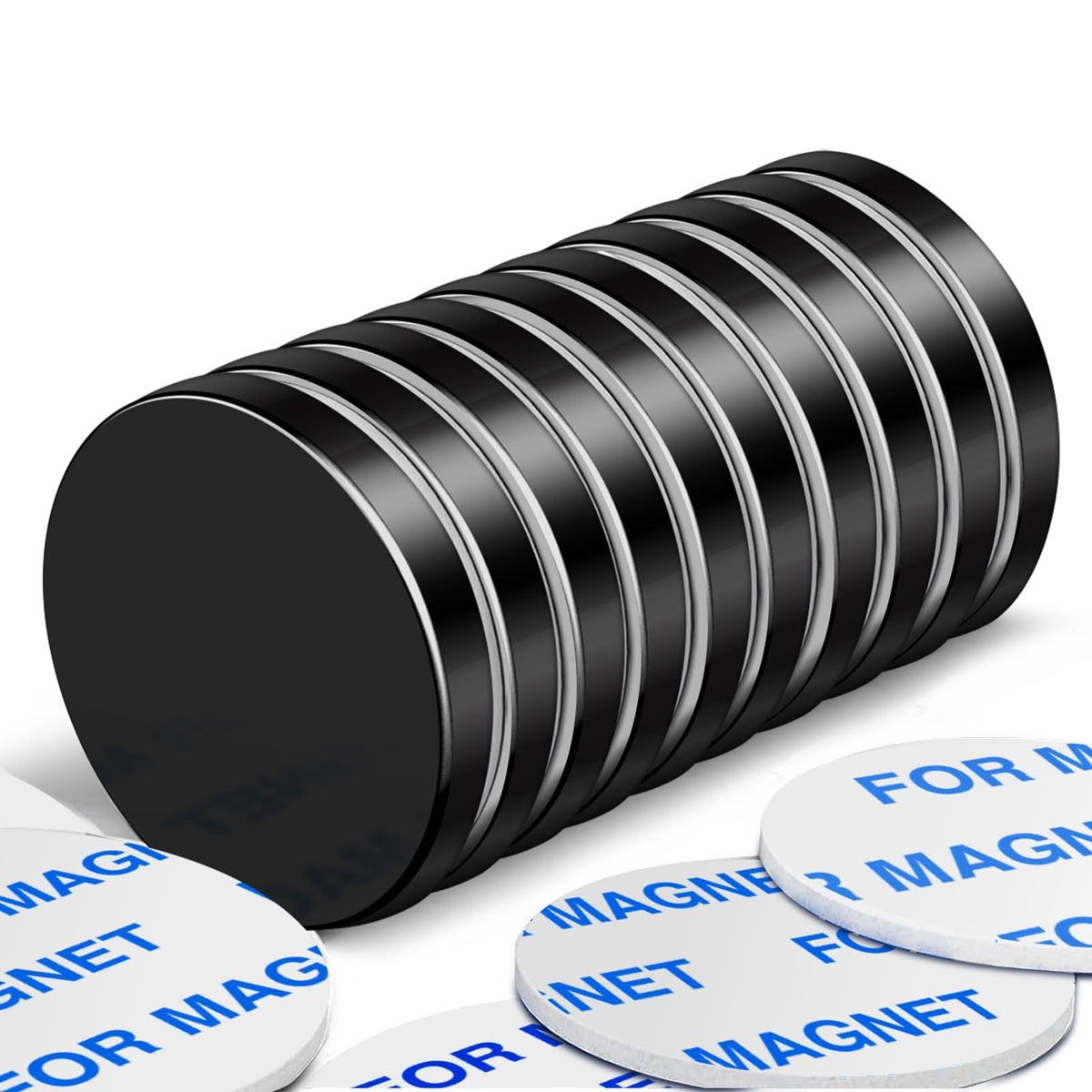 DIYMAG Strong Magnets,6 Pack with Double Sided Adhesive Backing Powerful
