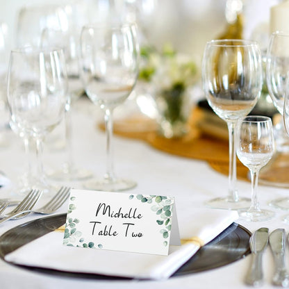 Fumete 100 Pack Wedding Place Cards, Watercolor Table Setting,Fresh