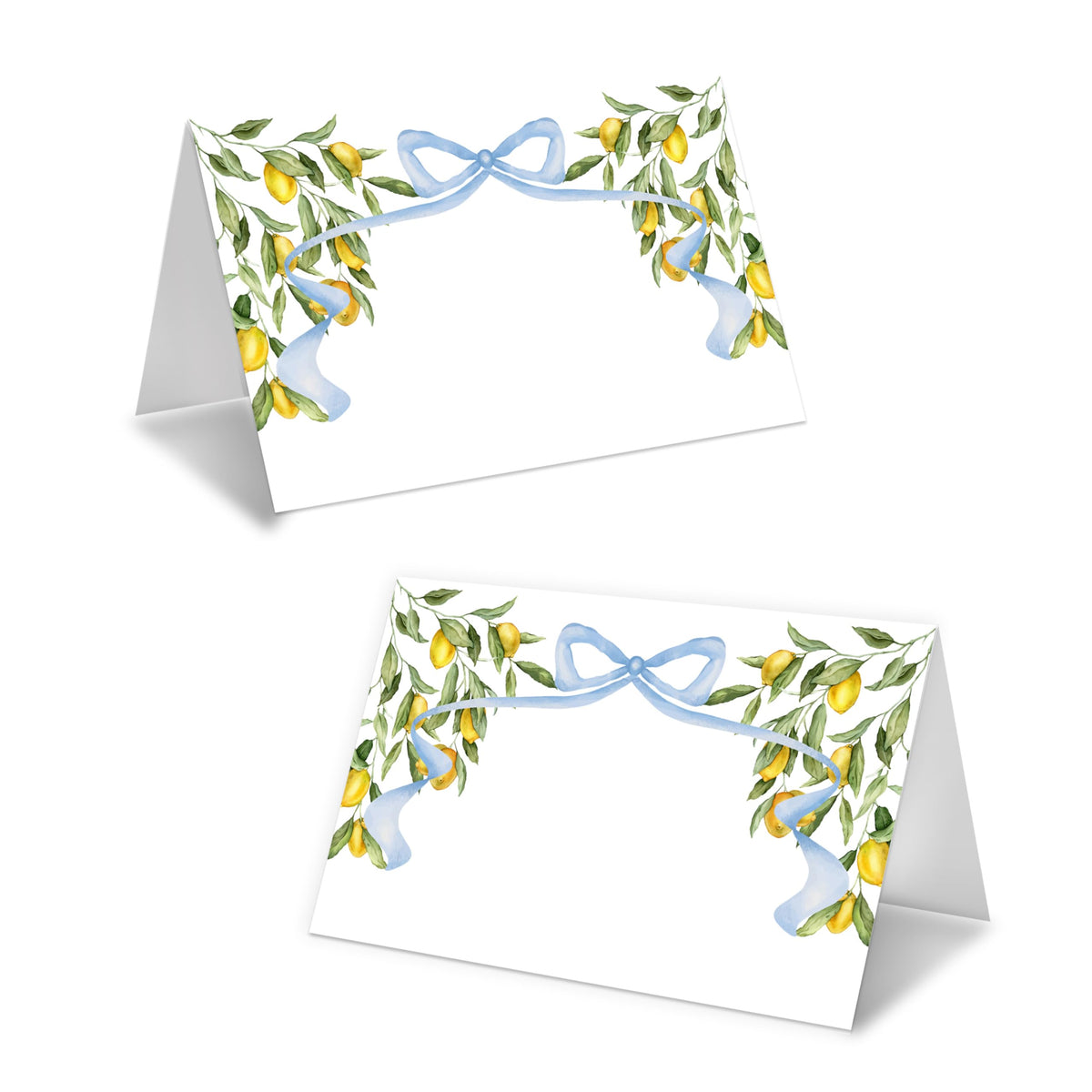 Lemon On Branch Place Cards For Girls, Italy Yellow Lemon Name Card For Table Setting, Spring Summer Party Favors Supplies, Mediterranean Tent Cards Decor For Bridal Shower Wedding Baby Shower -13