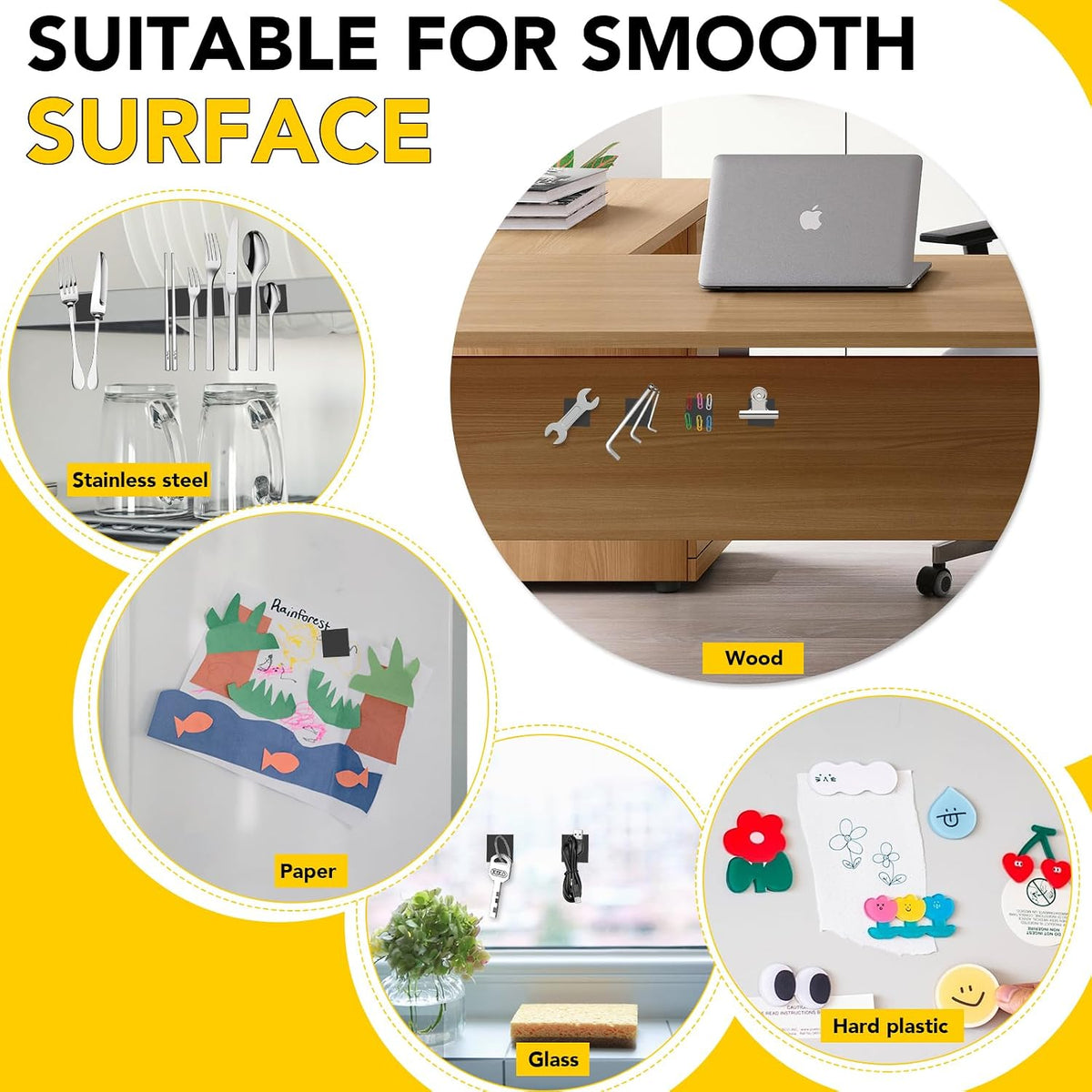 DIYMAG Magnets with Adhesive Backing 300Pcs Squares 0.8 x 0.04inch