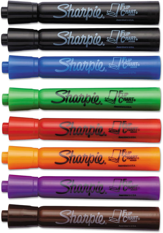 Sharpie 22478 Flip Chart Markers, Bullet Tip, Colors may vary, 8-Count, Colors may vary(Box)
