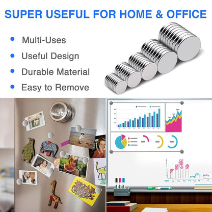 DIYMAG Small Rare Earth Magnets, 40 Pack, 5 Sizes - Neodymium Magnets for Refrigerator, DIY, Crafts, Kitchen & Office