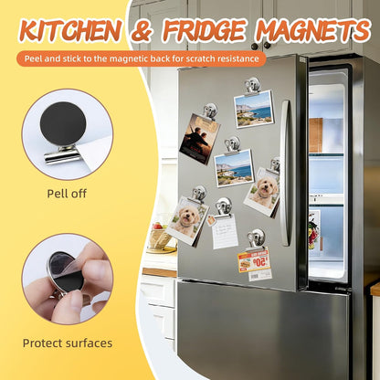 VNDUEEY 20 Pack Fridge Magnets Refrigerator Magnets, Strong Magnetic Clips Heavy Duty, Magnet Clips for Whiteboard, Magnets for Fridge Locker Office Accessories (Silver)
