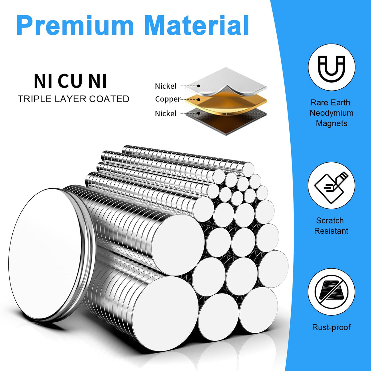 Magnets, 8 Different Sizes Small Round Magnetic 600 Pack