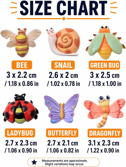 6pcs Insect Butterfly Fridge Magnets, Suitable for Kitchen, Office, Whiteboard, Dishwasher, Vibrant Colors, Gift for Christmas Fun Design with Colorful Patterns, Thanksgiving