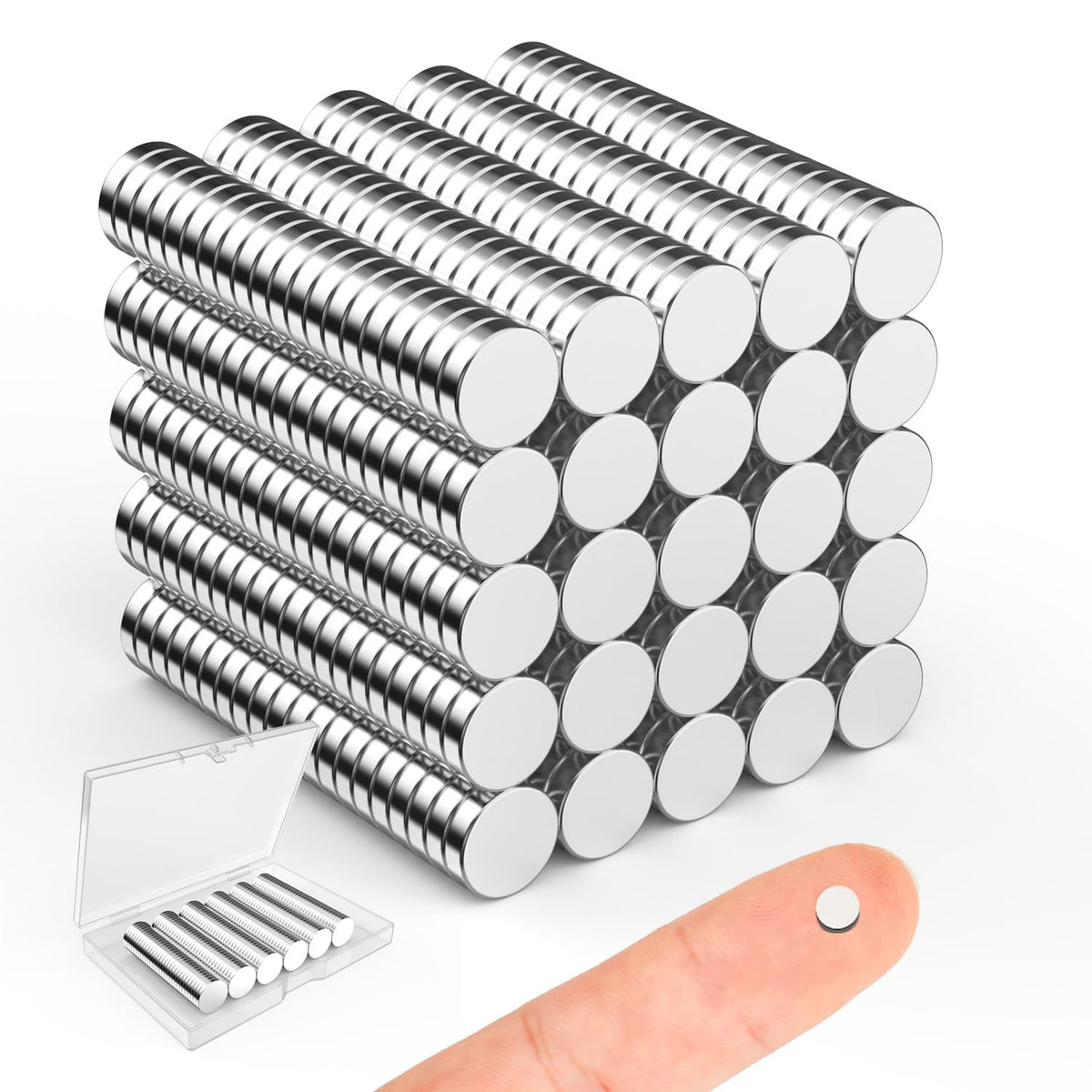 Magnets, 8 Different Sizes Small Round Magnetic 600 Pack