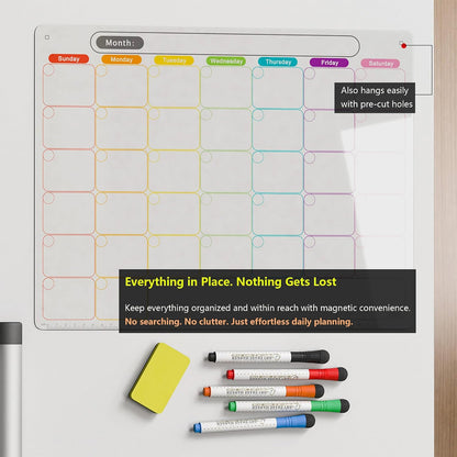 Magnetic Calendar for Refrigerator Dry Erase Fridge Magnet Planner 16.9x13