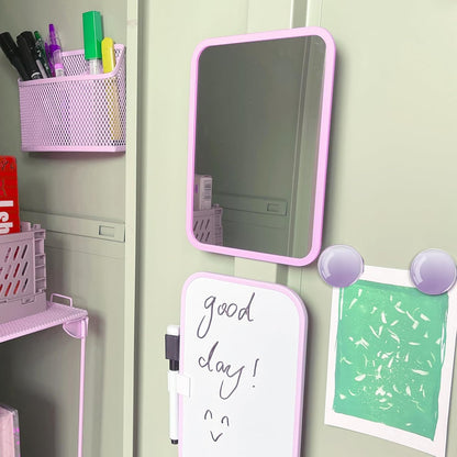 Svartur Locker Accessories for Girls with Magnetic whiteboard, Locker Mirror and Pen Holder, Pink Locker Decoration for School Locker, Back to School Essentials, Purple