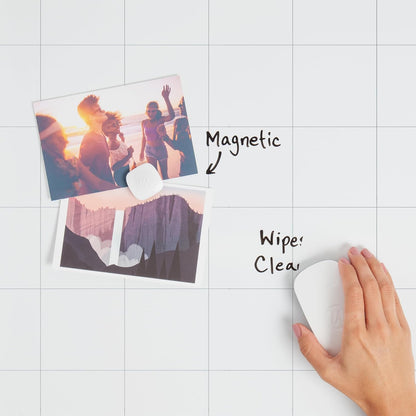 U Brands Magnetic Dry Erase Calendar White Board, 30" x 20", White Wood Style Frame, Includes Magnets